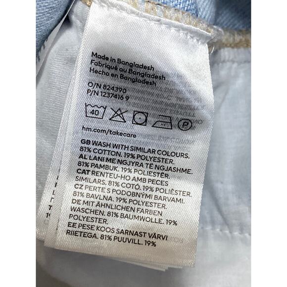 H&M Divided Women's Blue Light Wash High Rise Baggy Wide Leg Denim Jeans Size S - Picture 5 of 5